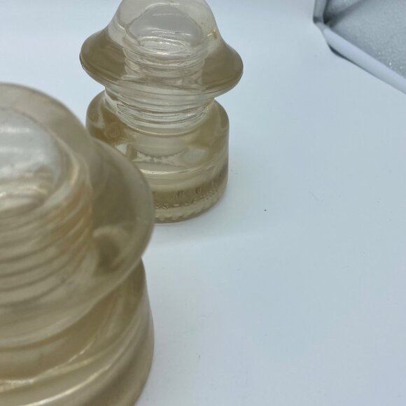 Hemingray Vintage Glass Insulators Set Of 3 Clear Collectible Farmhouse Decor - Picture 5 of 15